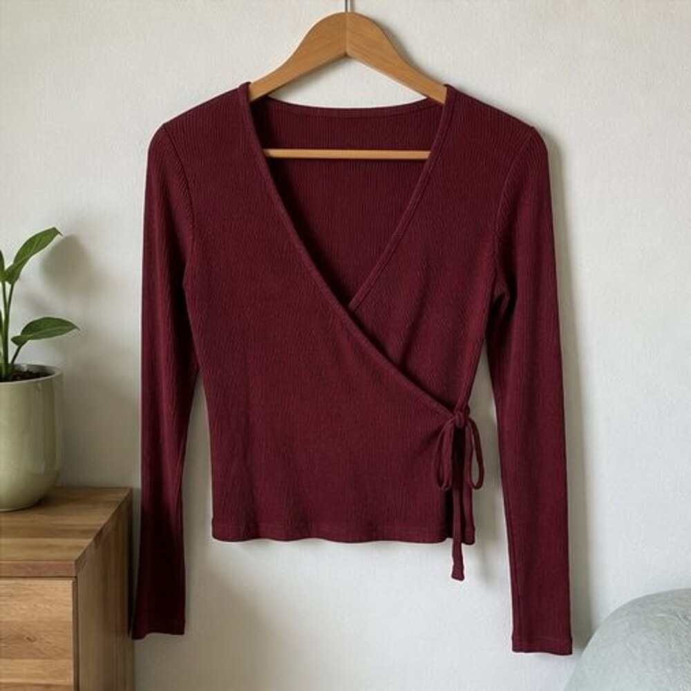Navy Tie Neck Blouse